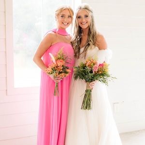 formal long pink dress